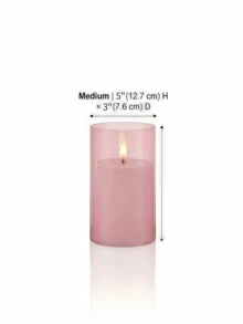 1件/2件/3件 LED蠟燭 有/無遙控器，LED柱狀蠟燭，無焰蠟燭，蠟燭加熱器，蠟燭燈，3D動態火焰電池供電蠟燭（不含電池），適用於節日、婚禮、禮物、壁爐、家居裝飾（粉紅色，3英吋 X 4英吋 5英吋 6英吋） - 粉色 - 查看 12