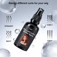 Semprotan Rambut Keriting dan Wig, Semprotan Wig untuk Rambut Sintetis, Kondisioner Tanpa Bilas untuk Wig Rambut, Susu Penata Rambut Ringan yang Kaya Pelembap untuk Mendefinisikan Keriting & Mengontrol Rambut Kusut untuk Rambut Keriting Alami - 50 ml - View 5
