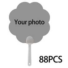 Customized Photo Flower-Shaped Hand Fan, Personalized Image Hand Fan For Wedding Decoration, Bride Bridesmaid Souvenir, Boho Party Fan - Multicolor - View 7