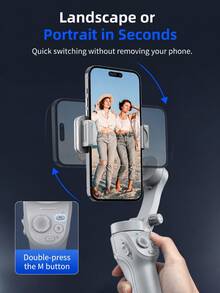 AXNEN 3-Axis Handheld Gimbal Stabilizer Selfie Stick Tripod With AI Face Tracking, Built-In Fill Light And Anti-Shake Shooting, Foldable Portable Phone Stand For Smartphone Vlog, Live Streaming And Video Recording - Multicolor - View 7