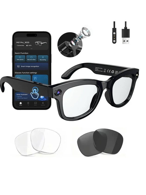Gafas Inteligentes S1 Con Ai Y Cámara 1080p, Llamadas Bluetooth, traducción exacta en tiempo real