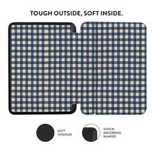 GIIPPA 1 pieza Funda Kindle a cuadros azul marino y beige con correa ajustable para la mano, función de activación y suspensión automática, cubierta de cuero PU compatible con Kindle Paperwhite 5/6/7/10/11/12 Gen, Kindle Colorsoft 1st Gen, Basic Kindle 8/10/11 Gen All Kids & Signature Editions, regalo perfecto de Navidad, San Valentín, Acción de Gracias, Halloween y cumpleaños para amantes de los libros, niñas, estética tradicional asiática retro minimalista - Multicolor - Ver 3