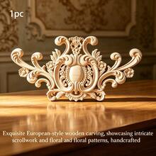 1pc Solid Wood Carving Decals, Woodworking Supplies, Home Decorations, Suitable For Cabinets, Doors And Windows, Furniture, Background Walls, Porches, Offices And Other Decorations, Holiday Decorations, DIY Decorations. - Multicolor - View 10
