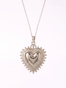 1 Stück übertriebener Herz-Leucht-Anhänger im europäischen & amerikanischen Stil, 18K vergoldeter Herz-Anhänger Halskette, zarte elegante Edelstahl Halskette, Valentinstag Geschenk, Thanksgiving Geschenk, Strand Geschenk, Unisex Schmuck, geeignet für Männer & Frauen, wasserfest & farbbeständig - Verschiedenfarbig - Übersicht 6