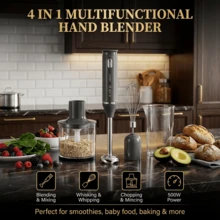 SOKANY Blender, Hand Blender, 4-In-1 Hand Blender Set, Includes Multi-Function Blending Rod, Whisk, Chopper And Measuring Cup, Suitable For Food Processing And Mixing. - EU C Type Plug(220-240V) - View 11