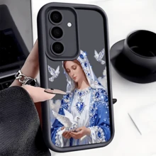 頂級聖母瑪利亞與鴿子防摔手機殼，加厚防滑保護套，適用於 iPhone、Honor、Galaxy - 黑色 - 查看 1