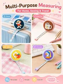 Cute Retractable Tape Measure Set, Portable Mini Sewing Ruler, Suitable For DIY Crafts, Tailoring And Daily Measurement - A - View 8