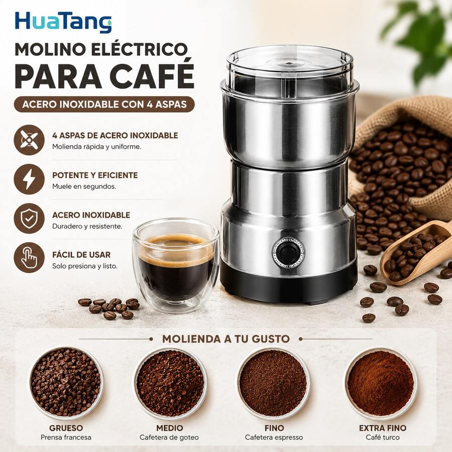 Electric Coffee Grinder - Silver - View 1