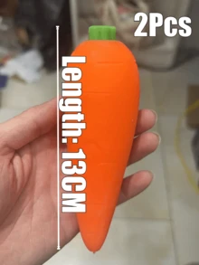 1/2件 擠壓玩具胡蘿蔔 13cm 小巧柔軟可愛蔬菜 | 小型壓力舒緩玩具 | 成人限定手指感官食物趣味玩具 - 彩色 - 查看 11