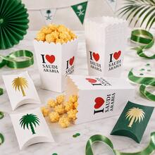 18 buah Kotak Popcorn Pesta Hari Nasional Arab Saudi, Kotak Permen Motif Pohon Palem Arab, Kotak Hadiah Camilan Pesta Liburan - MultiWarna - View 5