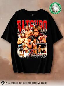 Tatsuro Taira Flyweight Contender T-Shirt, MMA Fighter, Rising Japanese Star, Fight Night Gift For Men, Combat Sports - 黑色 - 查看 1