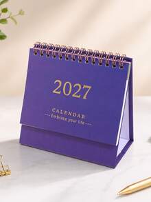 1件 2027年桌曆－緊湊垂直翻頁設計，耐用金屬環裝訂，清晰月度版面，適用於居家辦公或學校組織管理 - 彩色 - 查看 18