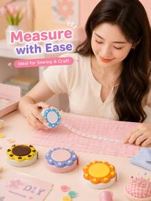 Cute Retractable Measuring Tape Set, Portable Mini Sewing Ruler For DIY Craft, Tailoring & Daily Measuring - A - View 7