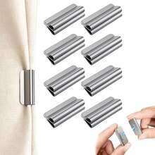 8pcs Magnetic Curtain Clips, Easy To Fix Without Nail Holes, Tightly Sealed, Curtain Shading Accessories, Curtain Straps, Curtain Clips, Suitable For Home, Dormitory Curtains, Bedrooms, Offices - Multicolor - View 3