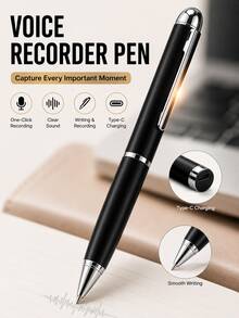 2026 New Upgraded Type-C Voice Recorder, One-Key Recording And Playback, Smart Touch Recording Device, Suitable For Lectures, Meetings, Classrooms, Work, Interviews, 180mAh Battery (Direct Data Transfer, No Card Reader Needed) - View 6
