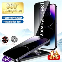 1片 4向360°隱私螢幕保護貼，適用於 17 Pro Max/17 Air/16 Pro Max/15 Pro Max/15 Plus/14 Pro Max/13 Pro Max/12 Pro/11 Pro Max/XS Max，防偷窺、全覆蓋、防刮鋼化玻璃，相容Face ID，適用於智慧型手機 - 1PC - 查看 1