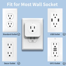 DEPOW 2/4/8pcs With 5 Way Outlet Extender, Multi Plug Wall Outlet, No Surge Protector, Small Plug Adapter Cruise Ship Essentials, Use For Home, Hotel, Office, Dormitory, White, QP560-Q - US B Type Plug(110-127V) - View 6