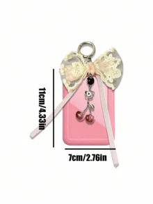 Y2K Cute Minimalist Fashion Card Holder, Decorated With Bows, Lace, Cherries, Stars, Dual-Color Plaid Bows, Billiard Ball Pendant, Bus/Metro Card Holder, Meal Card Protector, Idol Card Protector, Bag Charm, Suitable For Daily Use, Work And Travel. An Ideal Choice For Holiday Gifts, And The Best Choice For Gifts For Lovers, Friends, Family, Teachers, Back To School Season, Teacher's Day And Birthday Gifts. - Multicolor - View 10