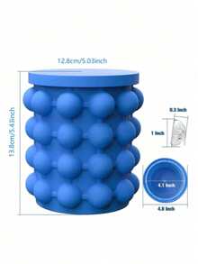 1件裝 矽膠 2合1 製冰盒，便攜式 Ice Genie 冰桶兼冰模托盤附蓋，省空間冷凍室製冰工具，調酒冷飲吧配件，居家酒吧、露營車、宿舍必備廚房小幫手，適合萬聖節、感恩節、聖誕派對 - 彩色 - 查看 3