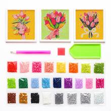 مجموعة مواد رسم الألماس DIY بموضوع باقة الزهور، أنماط متعددة لزهور التوليب، فن ملصقات الراين ستون، مجموعة حرفية فسيفساء يدوية للأطفال والبالغين، زينة سطح المكتب، ديكور جدار الغرفة، هدية عيد الميلاد وعيد الأم، تُباع بشكل فردي - متعدد الألوان - مشاهدة 4