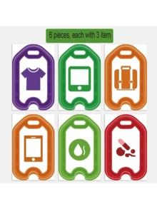 Wasserdichte selbstklebende PVC-Gepäck-Klassifizierungsaufkleber, 6 Stile, Reiseorganisationsetiketten, reißfest, lichtecht, geeignet für Aufbewahrungsboxen, Rucksäcke, Medikamentenschachteln, Toilettenartikel und Elektronikgeräte-Aufbewahrungstaschen, Reisekoffer-Klassifizierungsmarkierungsaufkleber, geeignet für Urlaub, Camping, Geschäftsreisen, Schlafzimmerdekoration, Schulanfang - Übersicht 11