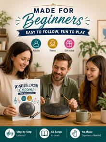 Tongue Drum Tutorial Notebook For Beginners: 62 Simple Songs For Absolute Beginners-Play Without Sheet Music Or Prior Experience School Supplies - Multicolor - View 5