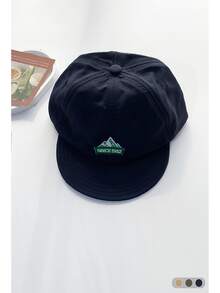 Vintage Letter Baseball Cap For Women, All-Season Student Versatile Duck Bill Cap, Breathable Wide Brim Mesh Cap, Niche Color Block Flat Brim Duck Bill Cap, Soft Top Large Logo Embroidered Letter Streetwear Baseball Cap, Face-Slimming Skater Hippie Chicks Style - Multicolor - View 12