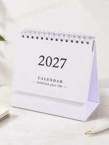 1件 2027年桌曆－緊湊垂直翻頁設計，耐用金屬環裝訂，清晰月度版面，適用於居家辦公或學校組織管理 - 彩色 - 查看 14