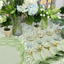 1/2/4pcs Mori Style Lotus Leaf Ruffle Green Plaid Placemats, Vintage Round Table Heat-Resistant Mats - Multicolor - View 6