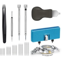 26pcs Watch Repair Kit With Strap Tools, Battery Tool, Case Opener, And 20 Spring Bars For Watchmakers & DIY. - Blue - View 13