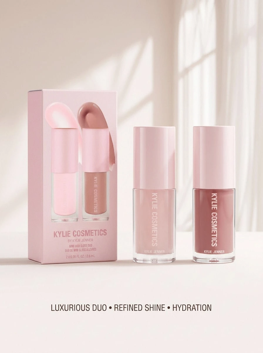 Kylie Cosmetics High Gloss Duo Diva & Klear Mini Set 2*0.08oz/2.5g – Lip Gloss, High Shine, For Women, Clear, Suitable For Daily Makeup Routine - Diva & Ready - View 1
