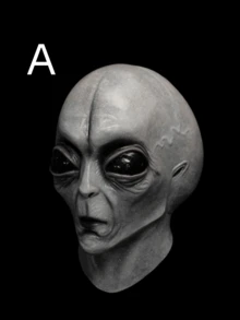 1 Peça Máscara Alienígena Realista e Elegante - Design de Caveira Steampunk, Fantasia de Terror em Látex Natural, Adequada para Halloween e Baile de Máscaras - A - Visão 4