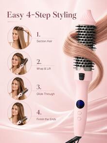 GENAI Electric Thermal Brush, Straight & Curling Two-In-One + Negative-Ion Care And Anti-Frizz With Fast Heating And Stable Temperature, Hair Straightening Brush For Daily Home Styling, Travel Friendly, Salon-Quality Results, Perfect Holiday Gift - US A Type Plug(110-127V) - View 6