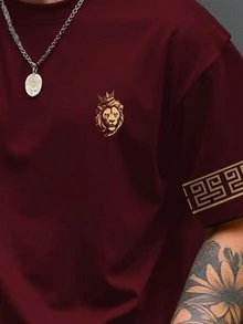 Men T-Shirts - 紅木色 - 查看 4