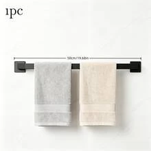 1pc 50cm Towel Bar, No-Drill Towel Rack, Bathroom Towel Bar, Adhesive Wall-Mounted Towel Storage Rack, Toilet Wall-Mounted Shelf, Bathroom Storage And Organization, Hardware Accessories, Cabinet And Storage, Home Goods - Multicolor - View 9