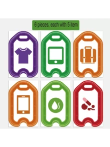 Wasserdichte selbstklebende PVC-Gepäck-Klassifizierungsaufkleber, 6 Stile, Reiseorganisationsetiketten, reißfest, lichtecht, geeignet für Aufbewahrungsboxen, Rucksäcke, Medikamentenschachteln, Toilettenartikel und Elektronikgeräte-Aufbewahrungstaschen, Reisekoffer-Klassifizierungsmarkierungsaufkleber, geeignet für Urlaub, Camping, Geschäftsreisen, Schlafzimmerdekoration, Schulanfang - Übersicht 12