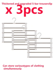 Multi-Layer Pants Rack - Space-Saving Foldable Design, Helps Efficiently Organize Your Closet; Suitable For Jeans, Leggings And Casual Pants Plastic Multi-Layer Pants Rack; Features Non-Marking Anti-Slip Storage Function, Easy To Assemble; Ideal For Holiday Preparation And Seasonal Closet Organization;,Bedroom Room Decor,Back To School - Multicolor - View 17