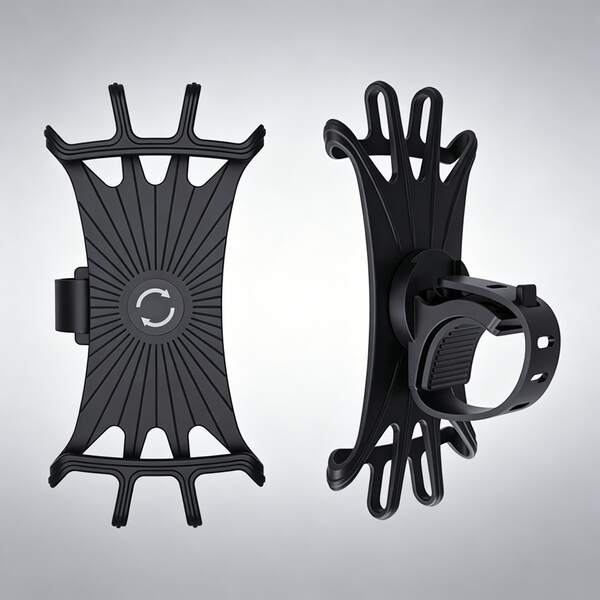 1PC Stretchable High Elastic Silicone Bicycle Phone Holder, 360 Degree Free Rotation, Shock-Absorbing Anti-Slip Bike Navigation Mount, Universal Full Coverage Anti-Drop Phone Holder For Electric Scooter, Motorcycle, Bicycle, Mountain Bike, Cycling Accessories, Outdoor Riding Gear