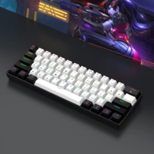 Teclado de membrana con cable de 61 teclas con retroiluminación RGB, adecuado para PC/jugadores, mecanógrafos, viajeros y usuarios de negocios, compacto y portátil - G61-WB - Ver 10