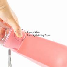 Portable Pet Water Bottle With Bowl - 15oz Leakproof Dog Water Dispenser For Walking, Lightweight Travel Cup With Retractable Bowl & Carrying Lanyard For Dogs And Cats - Pink - View 5