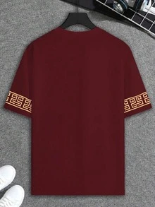 Men T-Shirts - 紅木色 - 查看 2
