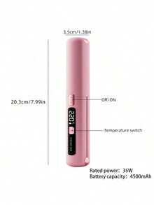 迷你 USB 充電式捲髮棒，負離子護髮，LED 數位溫度控制最高 320°C，便攜式旅行與宿舍使用，隨身造型必備工具 - 多色 - 查看 12