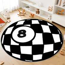 1pc Black And White Plaid Pattern Rug, Bathroom Mat, Bathroom Carpet, Door Mat, Small Rug, Carpet, Floor Mat, Home Decor, Area Rug, Outdoor Mat, Home Decor, Area Carpet, Bedroom Carpet, Washable Rug - Black and White - View 5