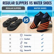 Zapatos de agua para hombre: Con un diseño de rayas diagonales negras y naranjas, una parte superior transpirable y elástica para un fácil poner y quitar, y una suela ligera, - Negro - Ver 4