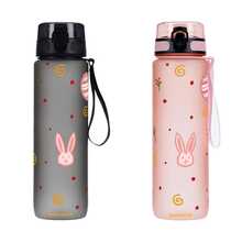 1pc 800ml/26oz 3D Printed Cute Cartoon Rabbit Pattern Water Bottle, Direct Drinking Mouth, With Carrying Strap For Easy Portability, Back To School - Multicolor - View 5