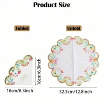 20/40/60 Pcs Spring Floral Butterfly Gold Embossed Napkins With Scalloped Edges Disposable Elegant Cocktail Napkins For Birthday Spring Tea Party Decor Wedding Decor - Multicolor - View 3