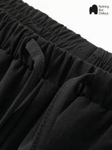 NBCT Women's Spring/Summer Outdoor Cargo Pants With Elastic Drawstring, Multiple Pockets, Adjustable Hem, Multi-Color Options, Versatile Long Pants For Daily Commute, Hiking, Cycling, Travel - Black - View 3