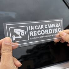 AD Stiker Peringatan Kamera Dasbor Mobil, Bahasa Inggris "Rekaman Sedang Berlangsung" Stiker Pemantauan Parkir - Stiker pengingat video - View 2