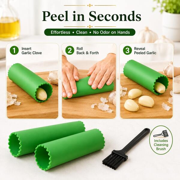 9/2 Sets Prensa de ajo y jengibre manual transparente, molinillo de ajo manual y triturador de ajo, picador multifunción para cebolla, jengibre y frutos secos
