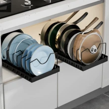 Küchenaufbewahrungsregal, Multifunktionaler Topfhalter, Deckelhalter, Eisenregal. - Übersicht 11